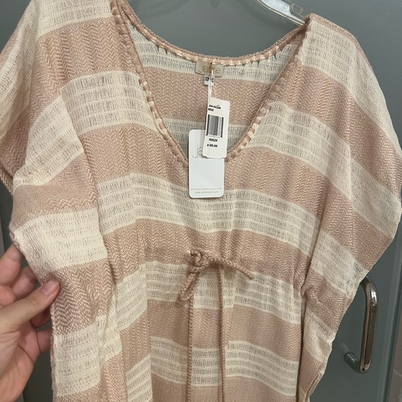 NWT Camila Beige Stripe 100% Organic Cotton Kaftan - Picture 6 of 8